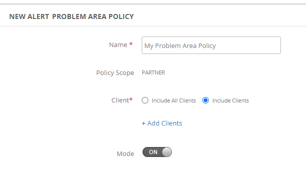 Alert Problem Area