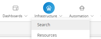Infrastructure Search navigation