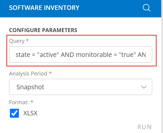 Software Inventory App - OpsQL support
