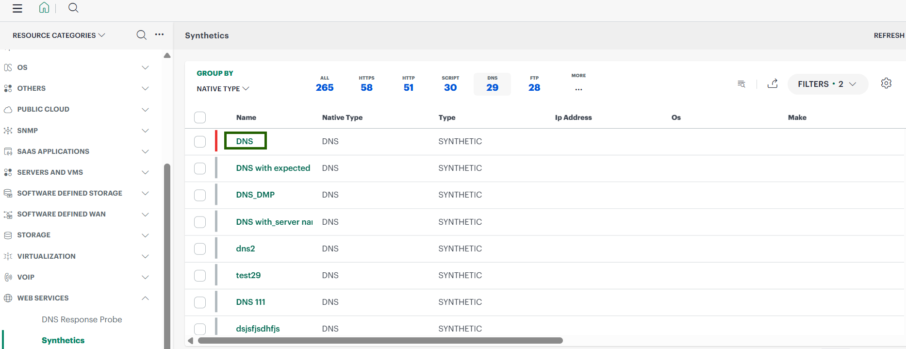 Metrics templates tab