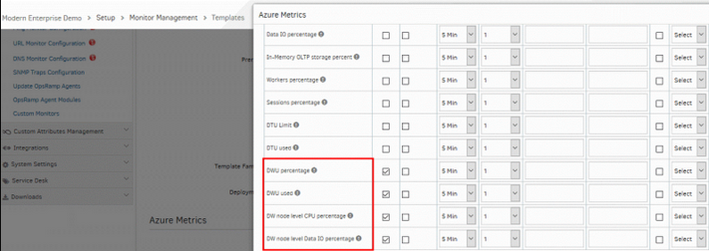 Four new Azure database metrics have been introduced
