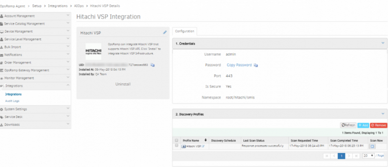 Integration Plug-In support and Discovery provided