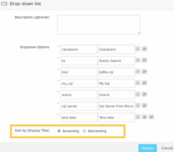 A new option is added to drop-down options in Custom Forms