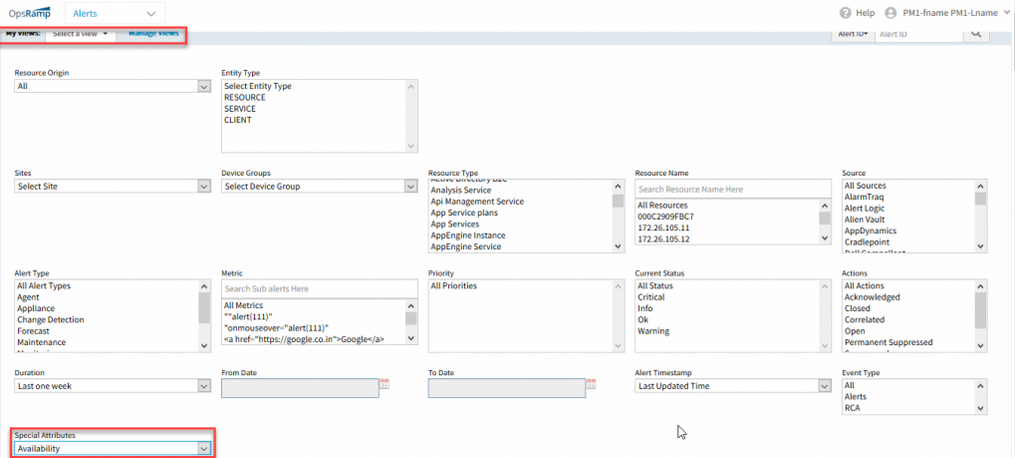 Availability attribute in Alert Views