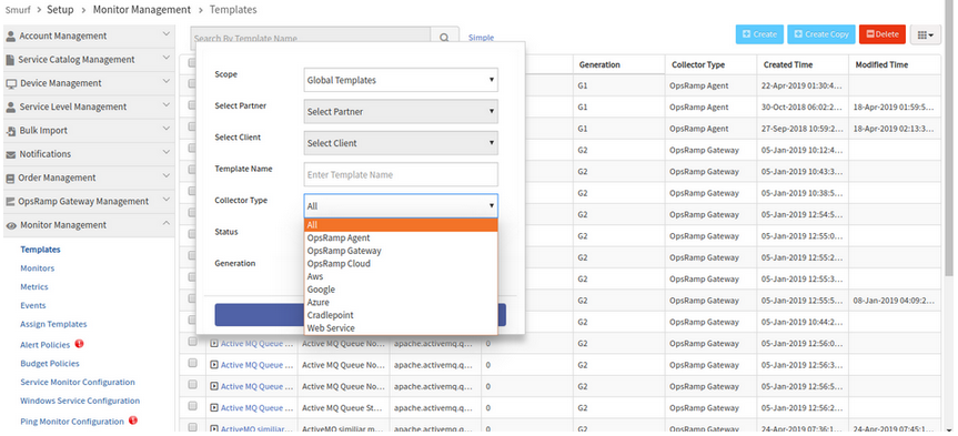 Missing Integration option in Collector Type dropdown