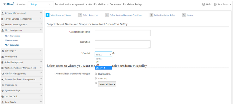 Observed Mode for Alert Escalation