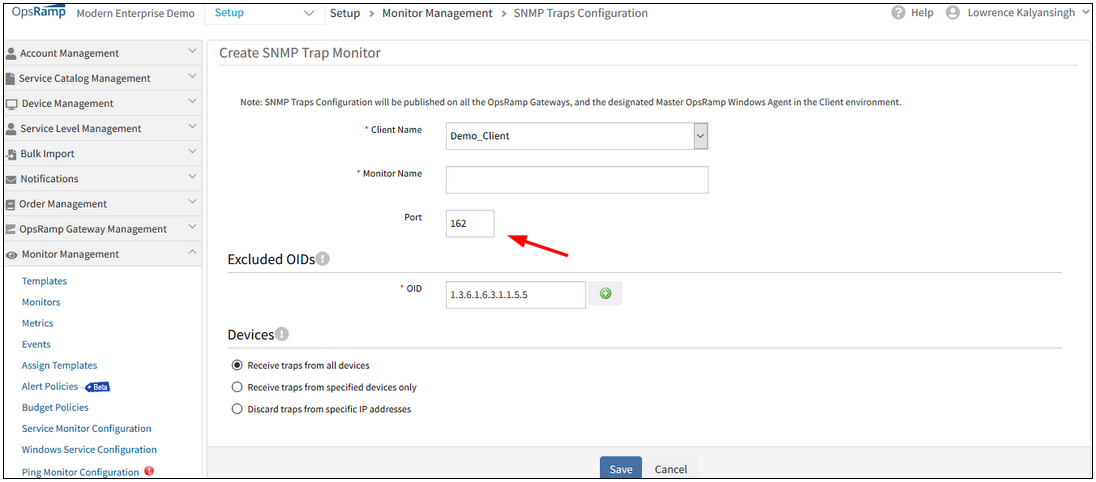 Port Number field is removed