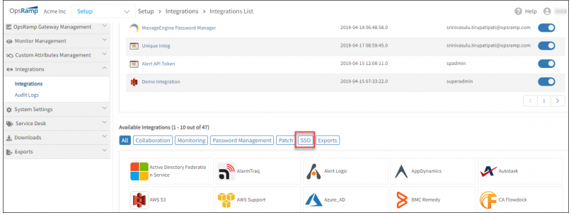 SSO Integrations unified under Integrations UI