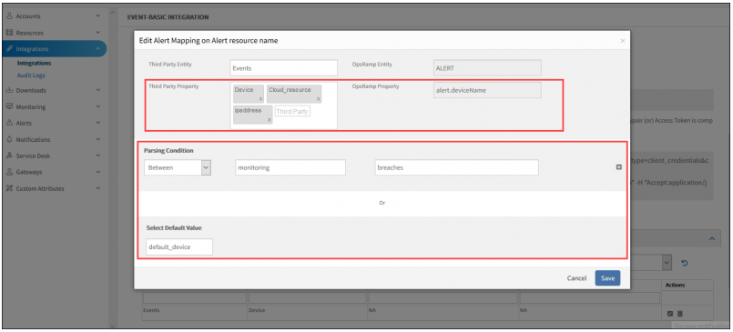 Alert Mapping Parsing Properties