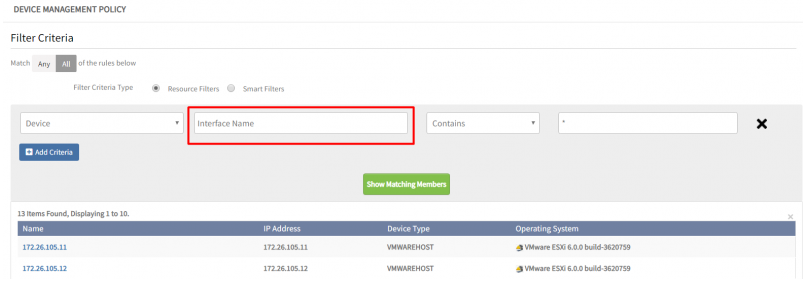 Define device group based on resource interfaces