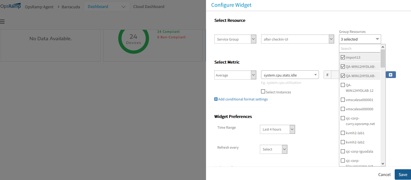 Enhancements to Time series widget