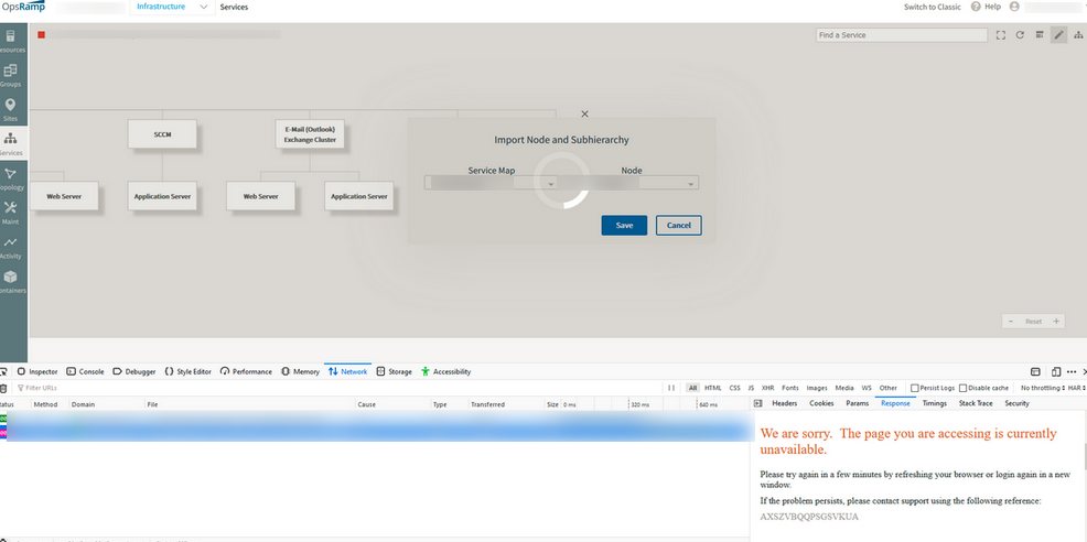 Issue while assigning Service Map