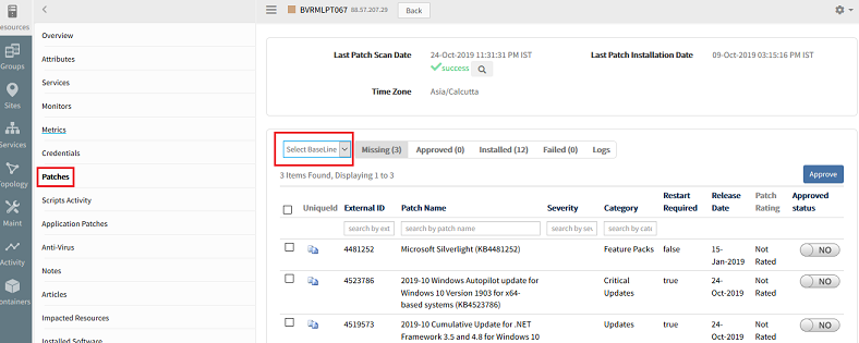 Patch compliance visibility at OS patch level