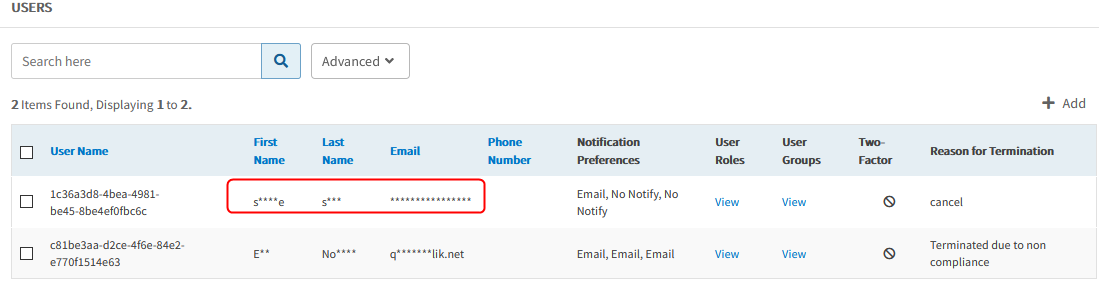 Terminated user's Audit logging additions