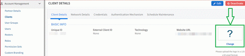 Update client logo within Client Details