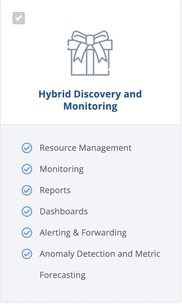 Hybrid discovery and monitoring package