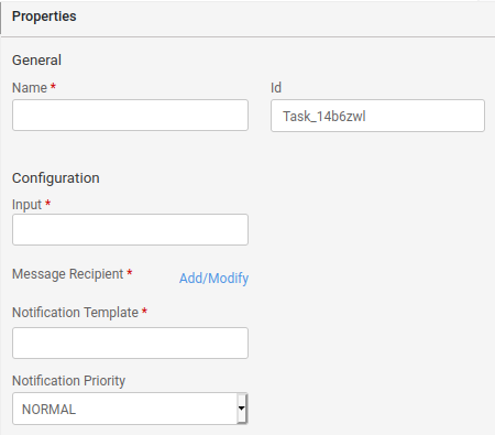 Process Definition Send Task Properties