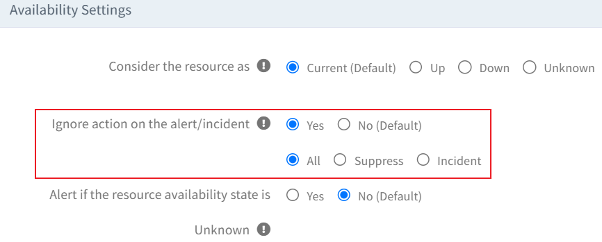 Availability settings - scheduled maintenance