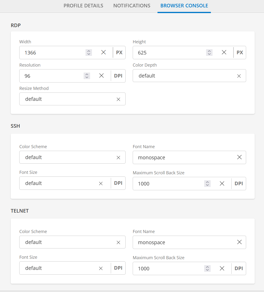 Browser Console screen