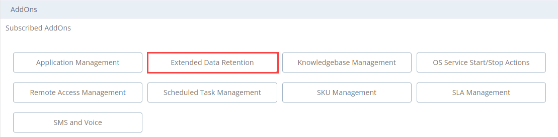 Subscribed addons - data retention