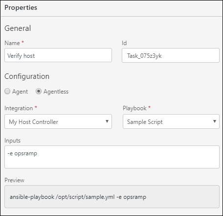 Script Task Agentless Properties