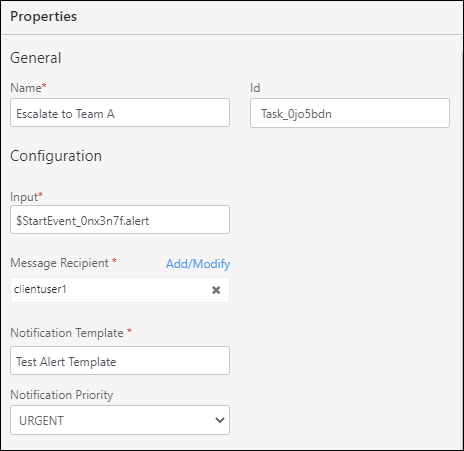 Send Task Properties