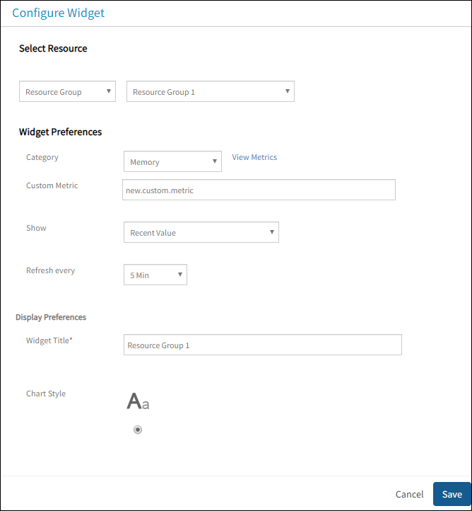 Top Metric Utilization Widget