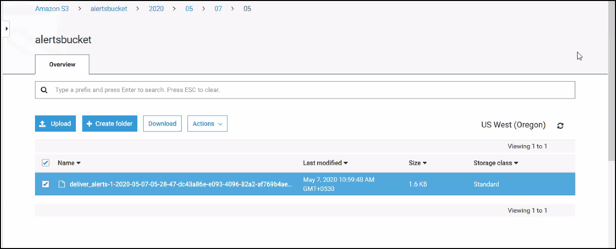 View Stream Export Data in AWS S3