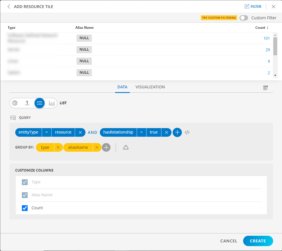 List Value of Alert Tile Dashboard View