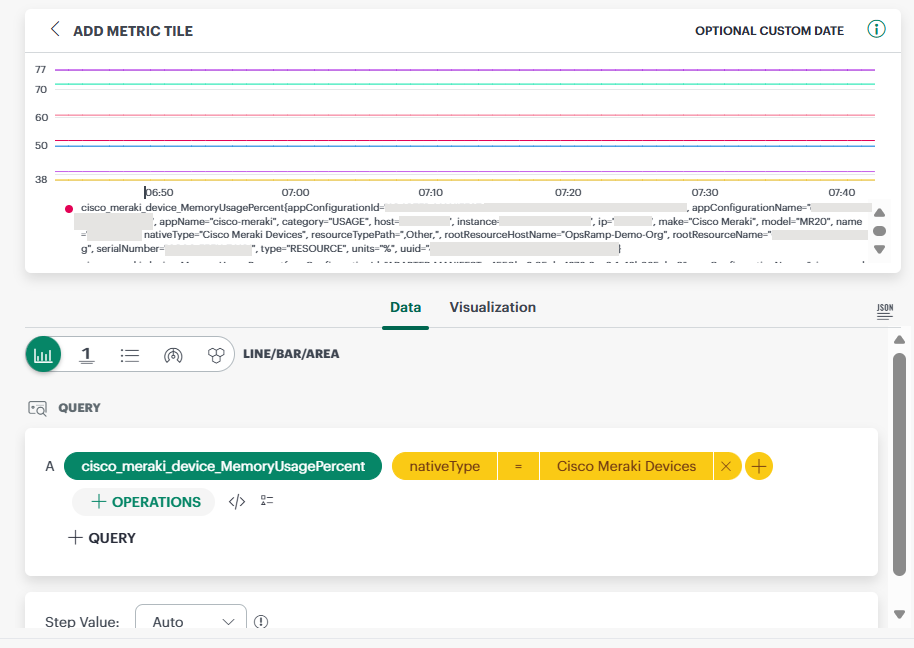 metric tile nativetype filter