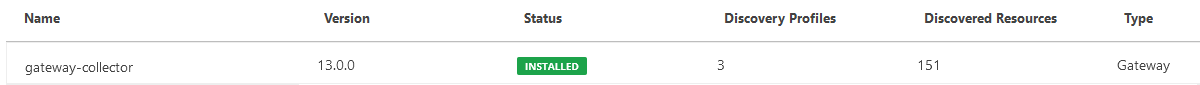 Gateway collector installed