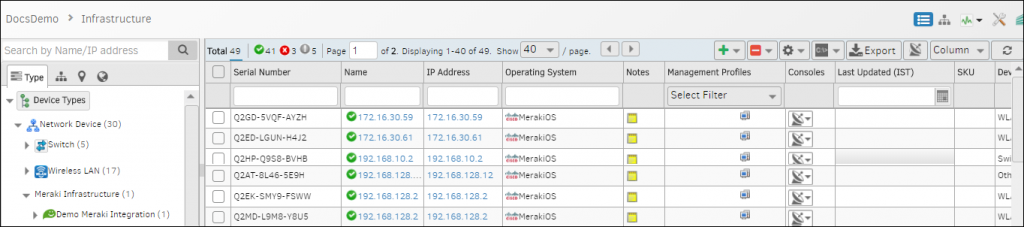 Discovered Meraki Resources