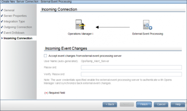 External Event Processing Incoming Connection