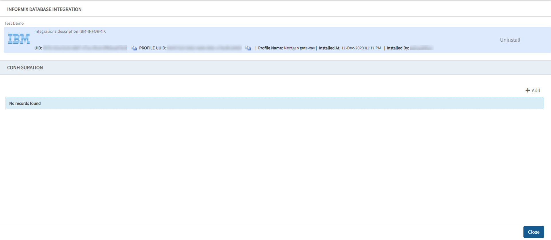 Informix Database | OpsRamp Documentation