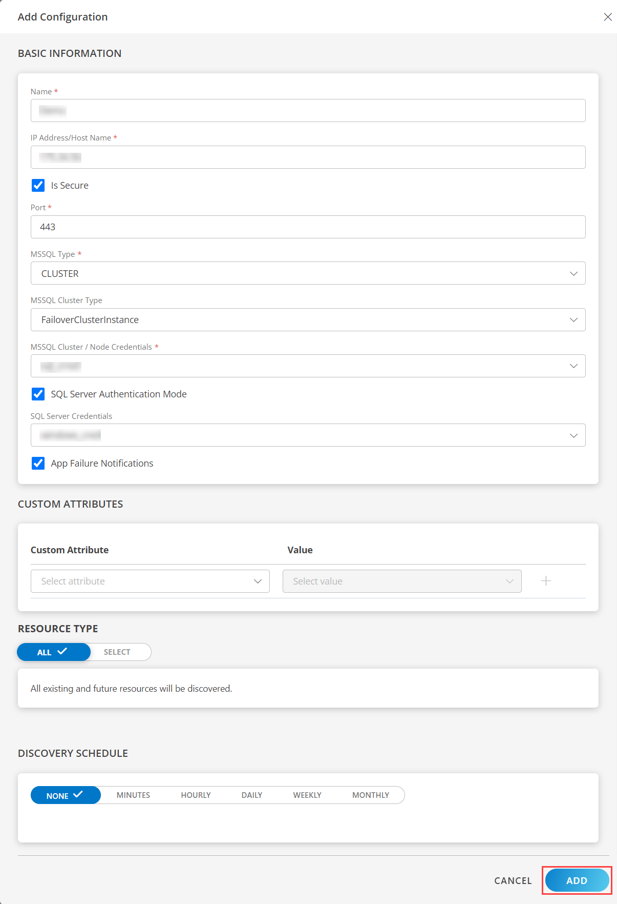 MS SQL Configure