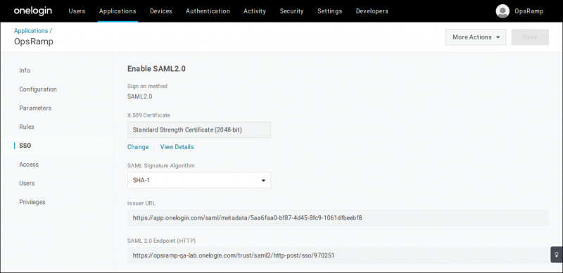 Enable SSO SAML 2.0