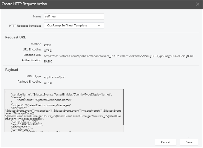 Create HTTP Request Action