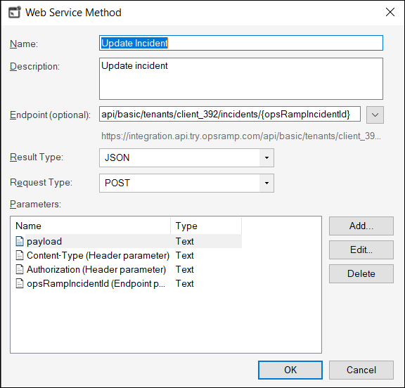 Update Incident Method