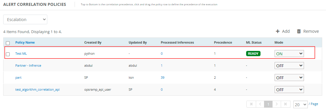 Alert Correlation Policy