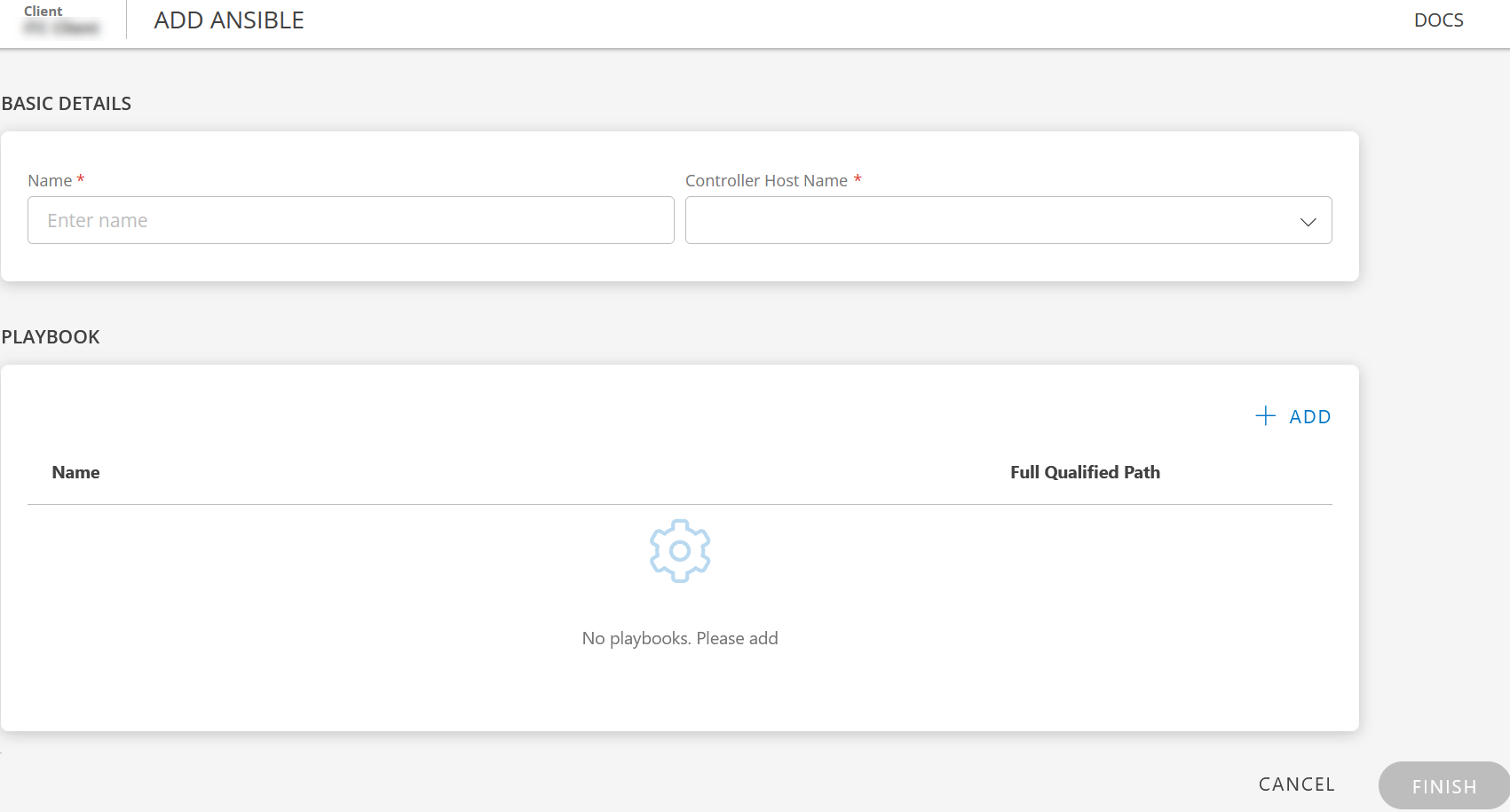 Custom Automation - Ansible Configure screen