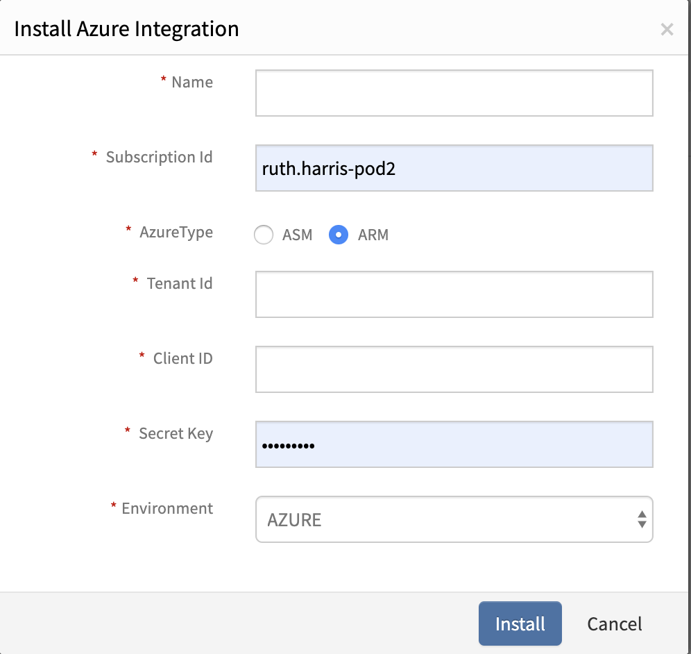 Install Azure Integration