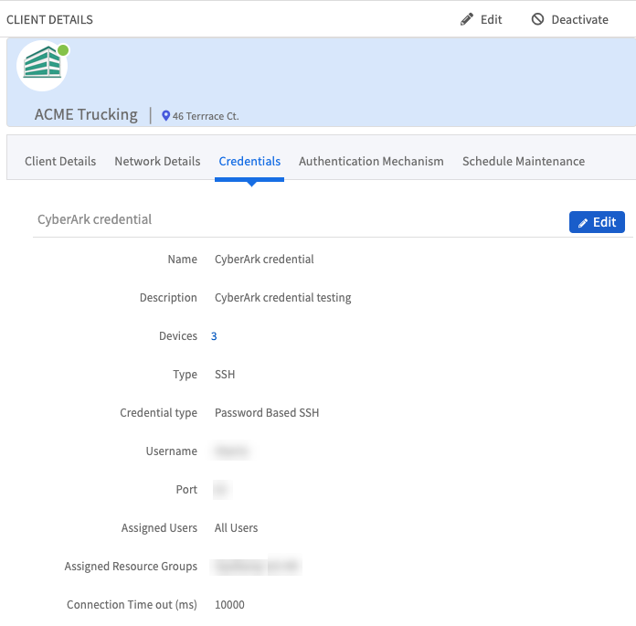 CyberArk Credential Configuration