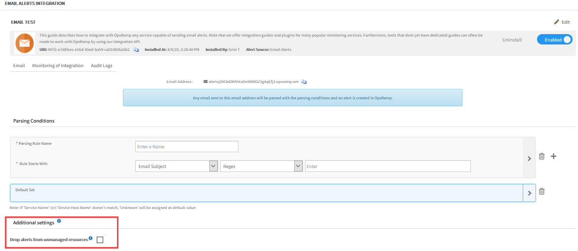 Additional settings