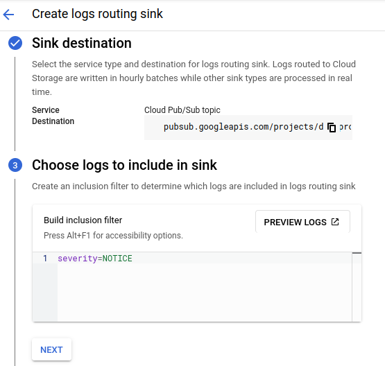 Google Cloud Events Processing