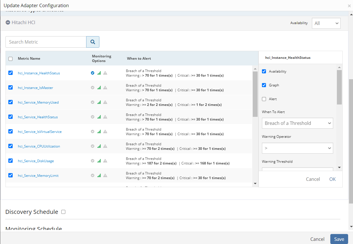 Hitachi HCI - Update Adaptor Configuration