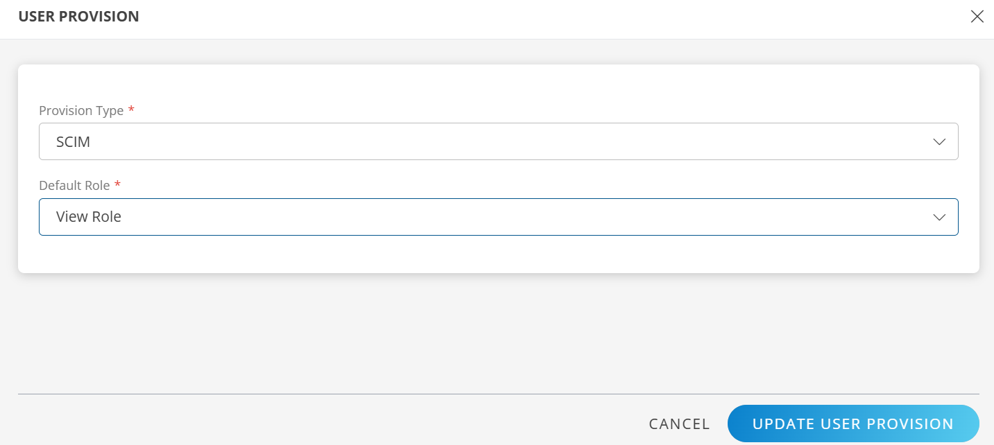 Select SCIM as user provision