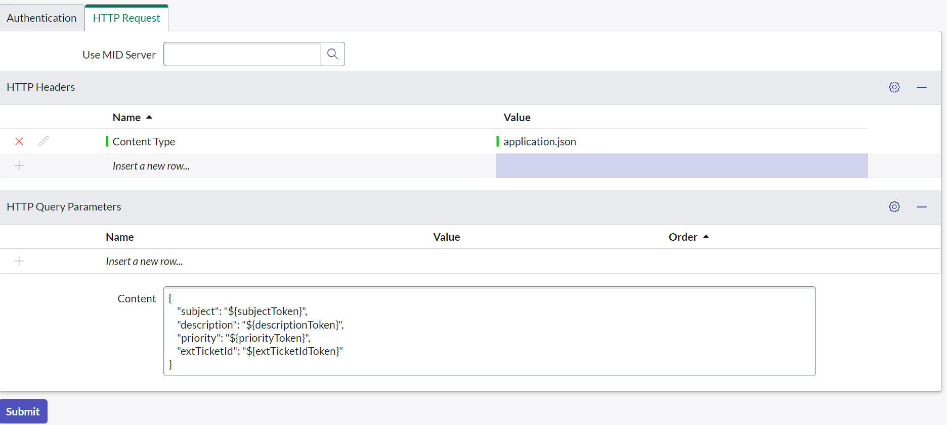 Payload for an Incident HTTP Method