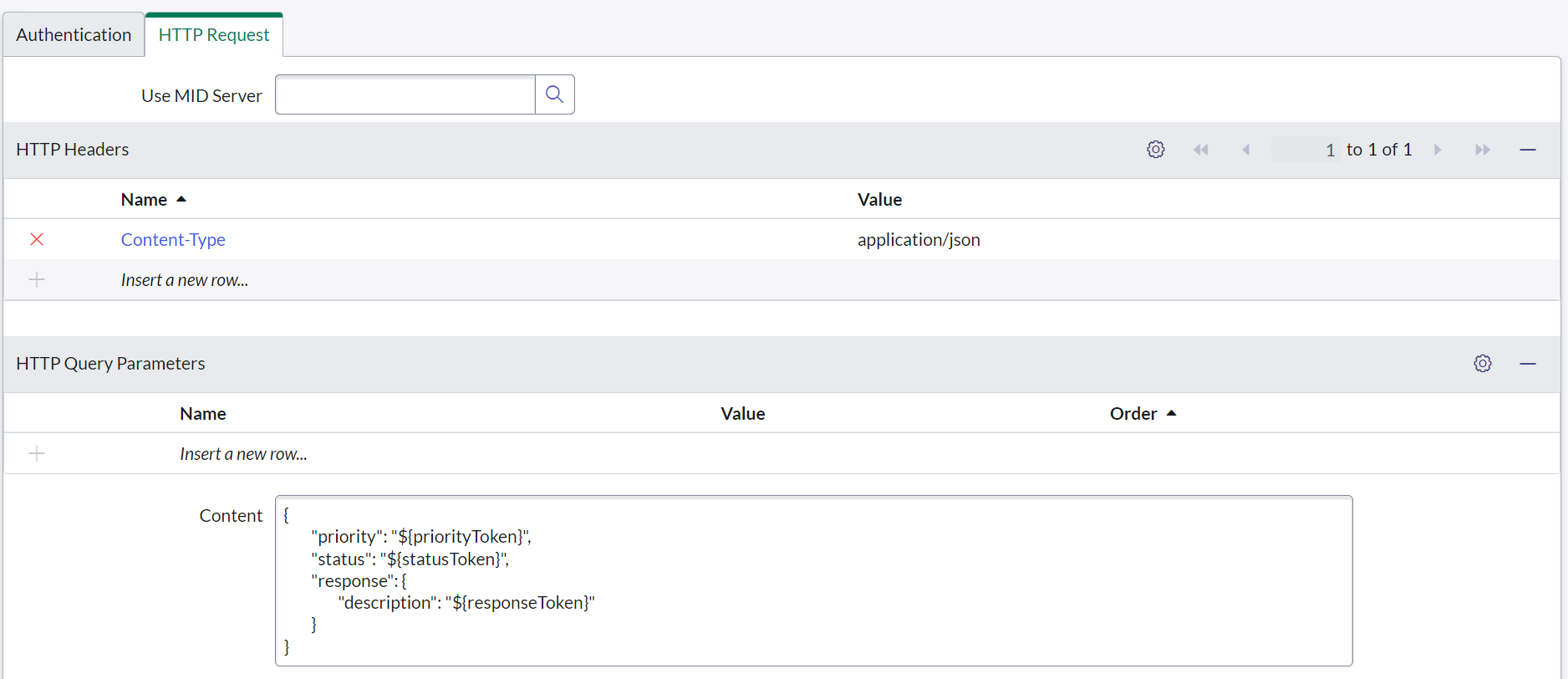 Payload for an Incident HTTP Method