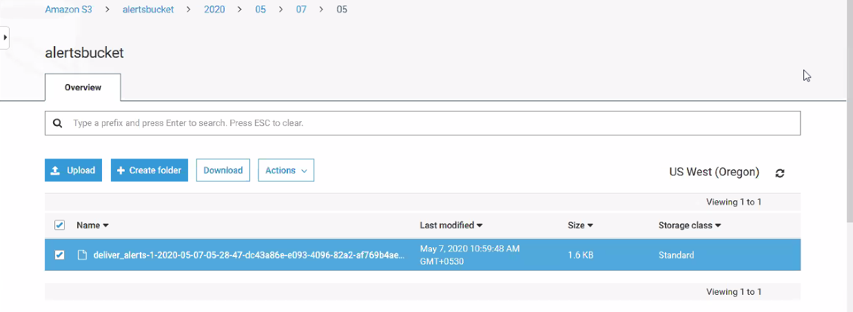 View Stream Export Data in AWS S3