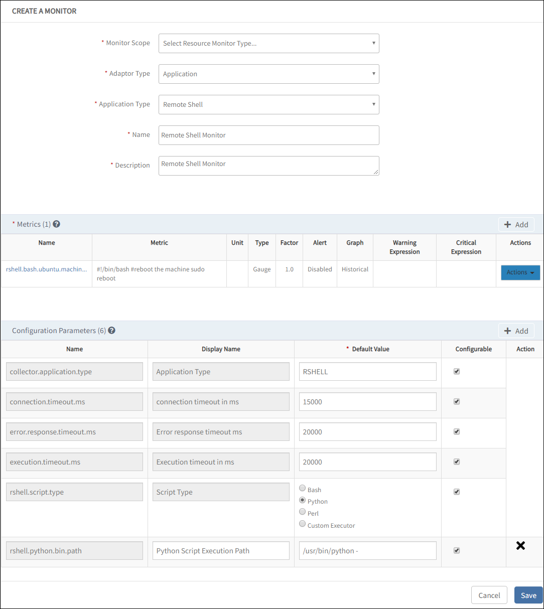 Secure Shell Create Monitor